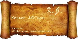 Ketter János névjegykártya